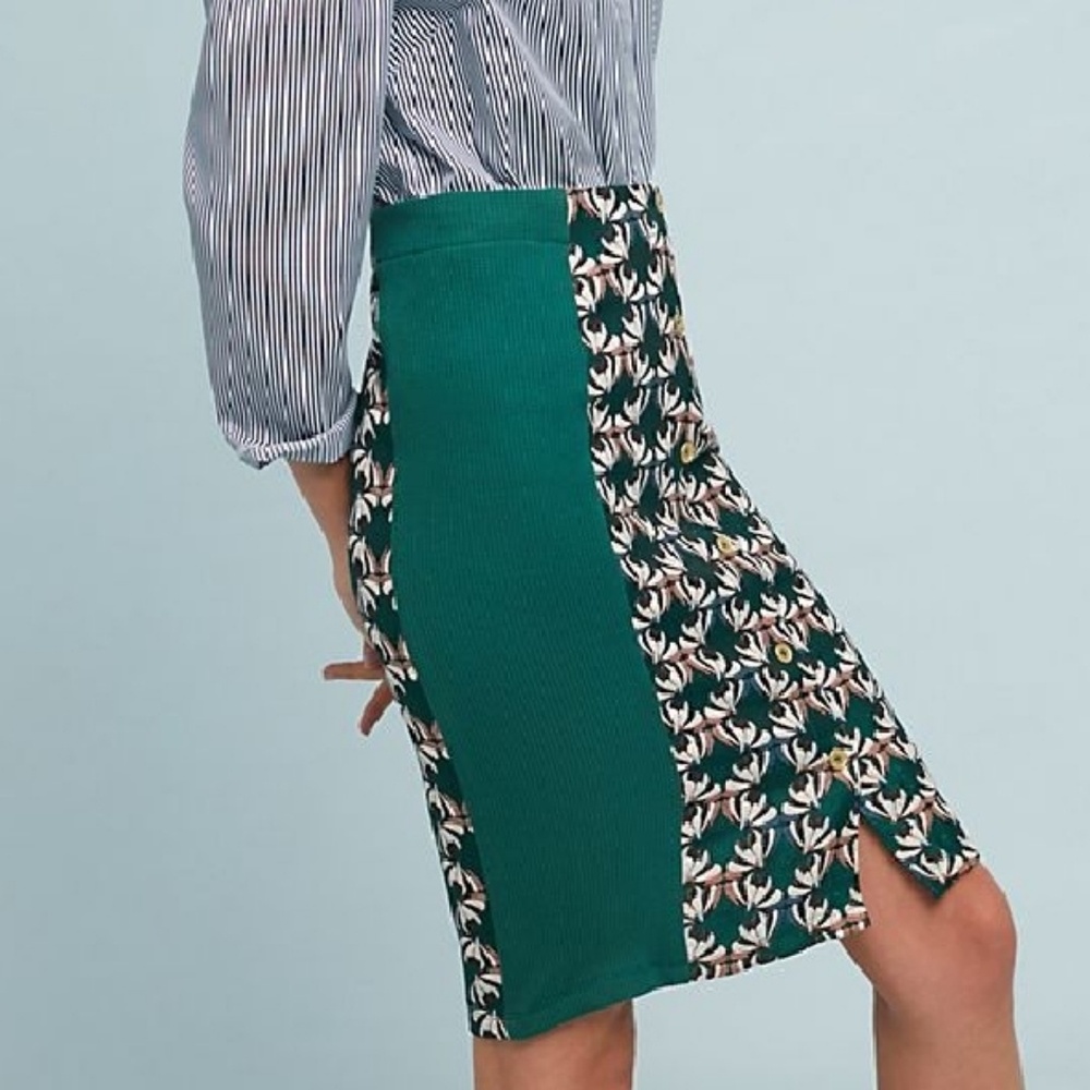 • anthro | dolan •  embroidered pencil skirt